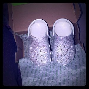 BRAND NEW Sparkly cute girls Crocs.